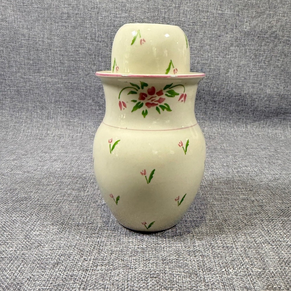 VTG Teleflora Bedside Water Carafe Night Set Pink Floral Tulips 1985 Cottagecore